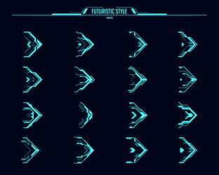 hud arrows and futuristic navigation pointers ui vector image