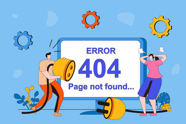 Page not found web concept in flat 2d design vector