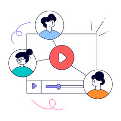 ready to use animated design of media content vector image