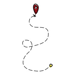 road line path icon of route with start point vector image