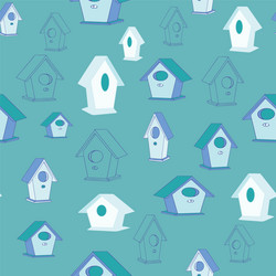 all shapes and sizes birdhouse pattern repeat vector image