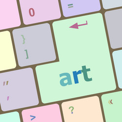 Art button on computer keyboard key vector