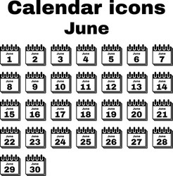 Calendar icon june symbol flat vector