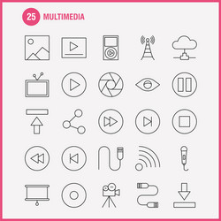 Multimedia line icon for web print and mobile vector