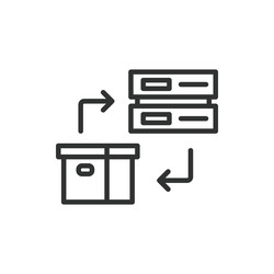 network box icon in line design vector image