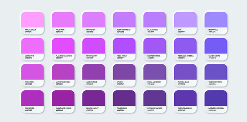 White color shades swatches palette with names Vector Image