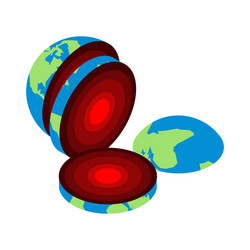 slice earth core center planet structure vector image