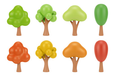 trees for game design or scene vector image