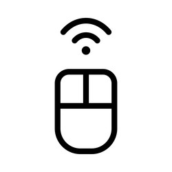 wirelessly connecting a mouse with computer vector image