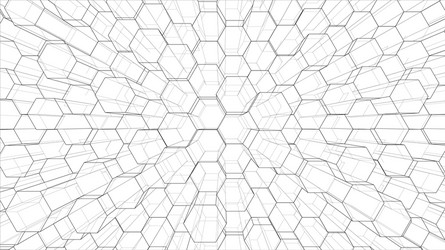 abstract background hexagons outline vector