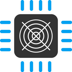 asic processor flat icon vector image