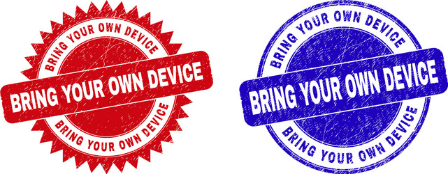 bring your own device rounded and rosette vector