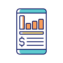 expense tracker app rgb color icon vector image