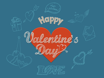 happy valentines day greeting card vector