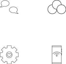 internet technologies simple linear icons set vector image