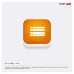 list menu icon orange abstract web button vector image
