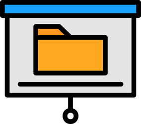 presentation folder line filled style icon design vector image