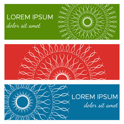 set of abstract horizontal header banners vector image