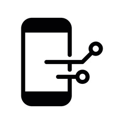 smartphone icon with connection lines symbolizing vector image