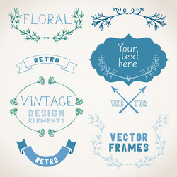 Vintage Floral Page Elements Vector Image