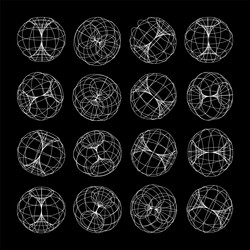 wireframe lined shapes perspective mesh 3d grid vector image