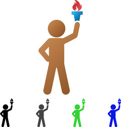child with freedom torch flat gradient icon vector image