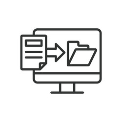 document digitization icon in line design vector image