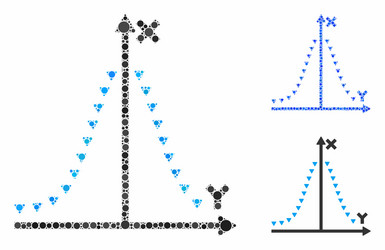 dotted gauss plot composition icon circles vector image