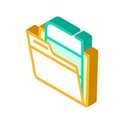 folder with digital file isometric icon vector image
