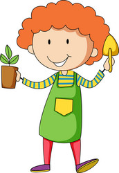 Little girl gardener Royalty Free Vector Image