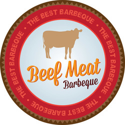 isolated label with text and barbecue elements vector image