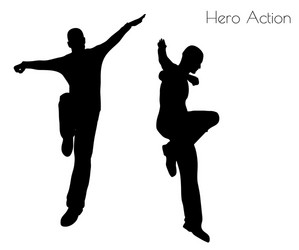 Man in hero action pose vector