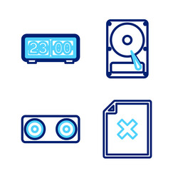 set line delete file document stereo speaker vector image