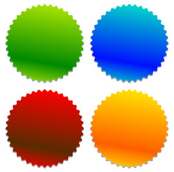 Starburst shaped badge button shape vector