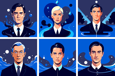 a set of abstract with scientist vector image