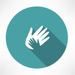 Life insurance sign hand holds human symbol Vector Image