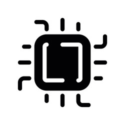 microchip icon with connection points symbolizing vector image