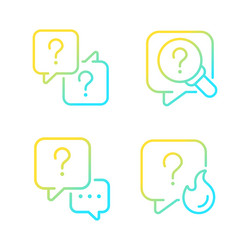 Question marks and speech bubbles gradient linear vector