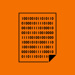 sheet with binary code icon vector