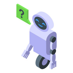 white robot asking question with speech bubble vector image