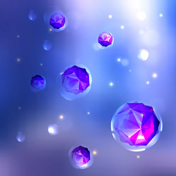 abstract background crystals in bubbles vector