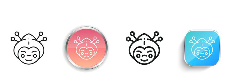 geisha icon thin linear regular and button style vector image