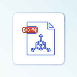 line obj file document download button icon vector image