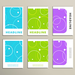 set of covers with abstract circles and patterns vector image