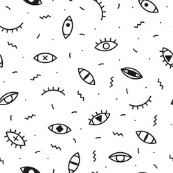 simple seamless pattern with eyes memphis vector image