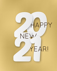 2021 happy new year with 3d realistic numbers vector