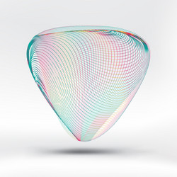 Abstract colorful curve mesh triangle on white vector