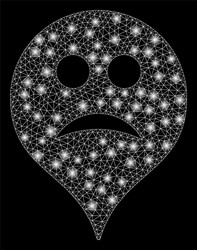 flare mesh wire frame sad map marker with vector image