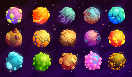 Galaxy space planets and stars galactic fantasy vector