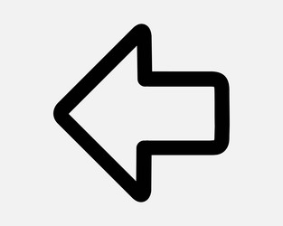 left arrow line icon turn side turning escape exit vector